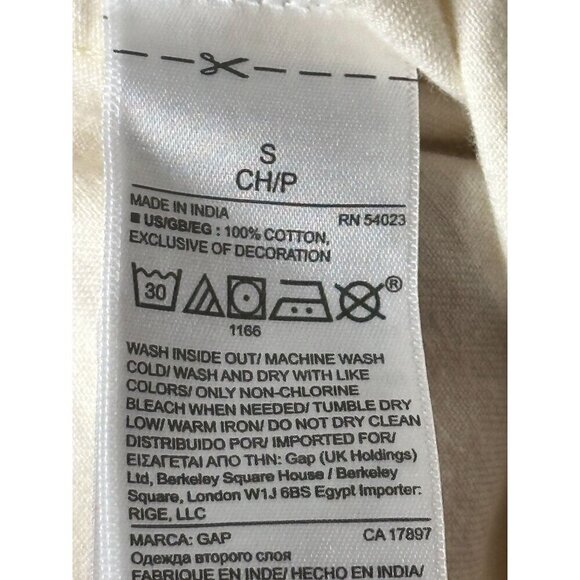 Gap Studded Western Shirt Womens S Cream Pearl Buttons Retro Rockabilly Y2K 90s - Picture 5 of 8